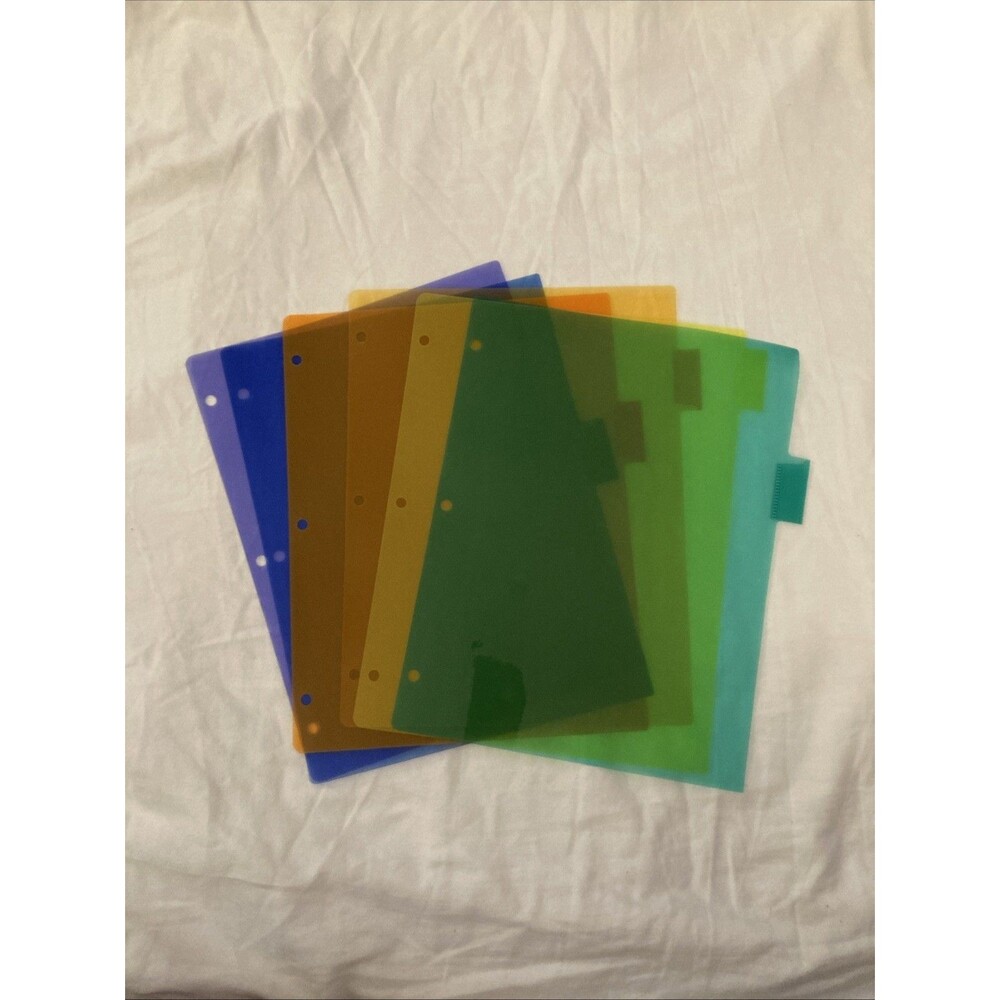 Unbranded 11”x8.5” Plastic Multicolor Binder Dividers | 6 Count
